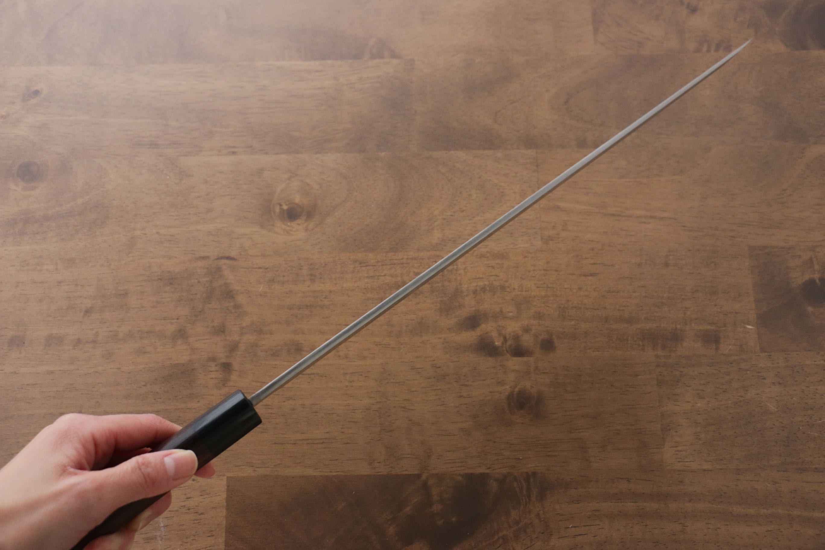 Premium Jikko Silver Steel No.3 Sakimaru Yanagiba 330mm - Japanese Sushi Knife with Ebony Handle - Perfect for Sushi Chefs & Professional Kitchen Use