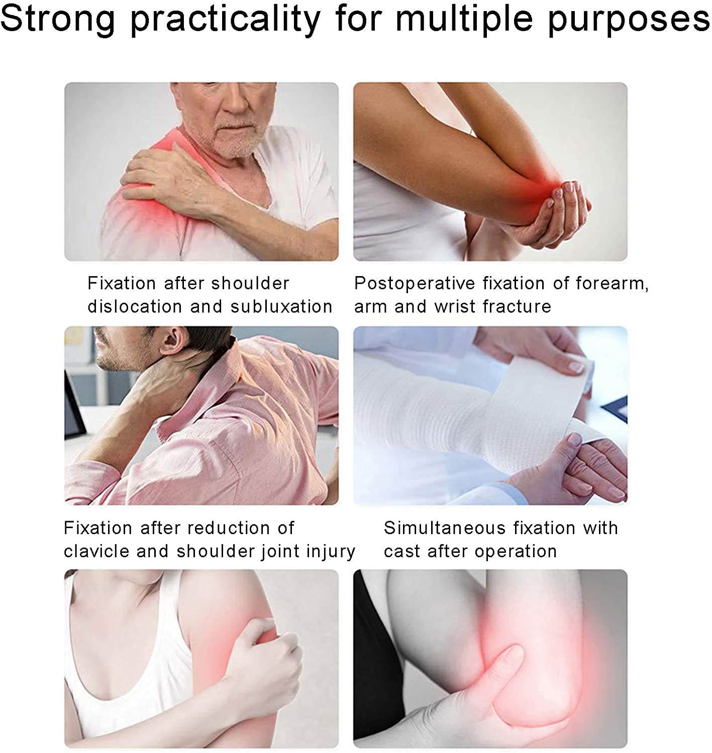 Fixed Elbow Brace & Shoulder Immobilizer - Lightweight Breathable Arm Support Sling for Elbow Joint Fixation, Shoulder Clavicle Injuries & Arm Fractures - Post-Surgery Recovery Aid for Sports Injuries & Daily Pain Relief