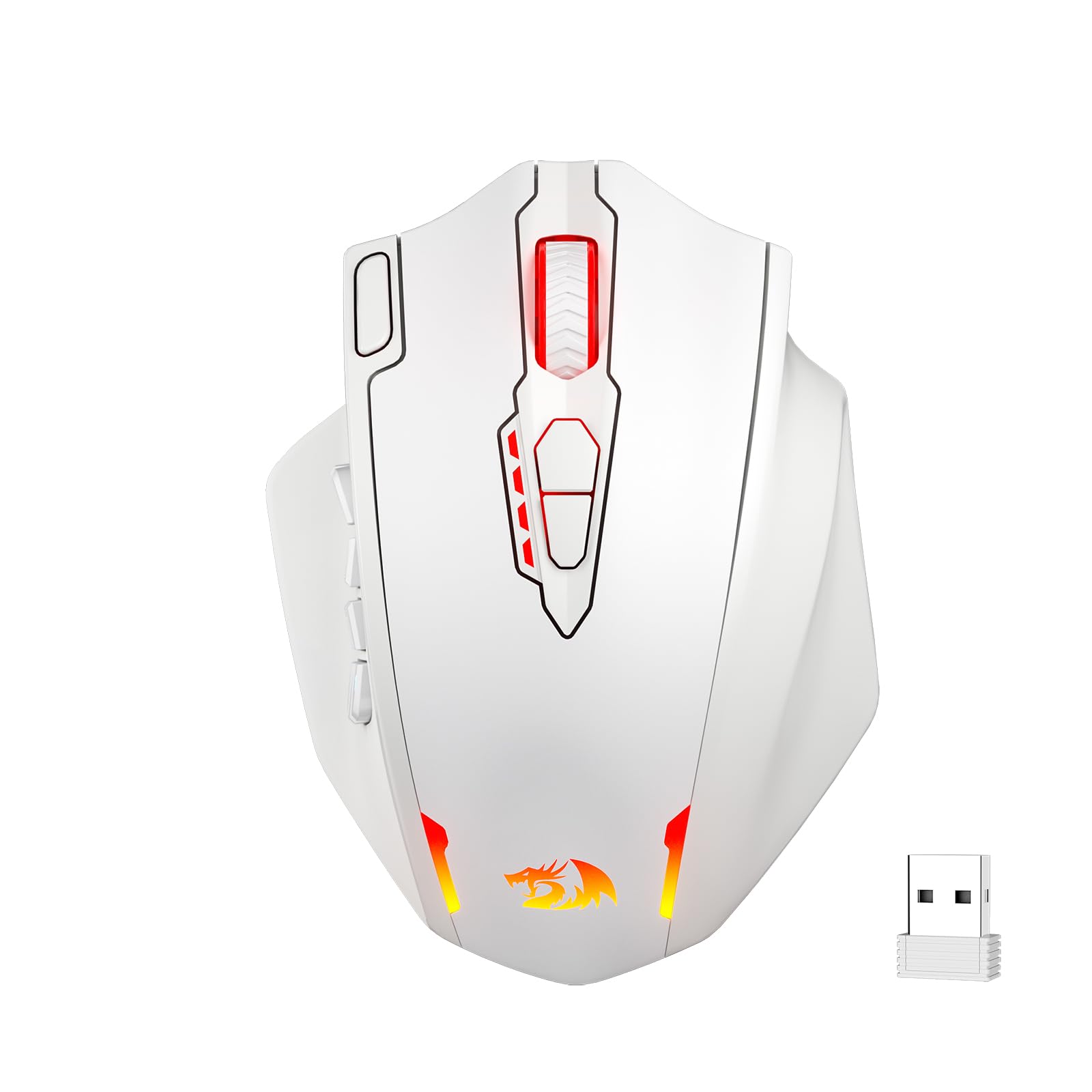 Redragon M913 Impact Elite Wireless Gaming Mouse - 16000 DPI RGB Wired/Wireless Mouse with 16 Programmable Buttons, 45H Battery Life, Pro Optical Sensor - Perfect for MMO Gaming, FPS, and Professional Esports