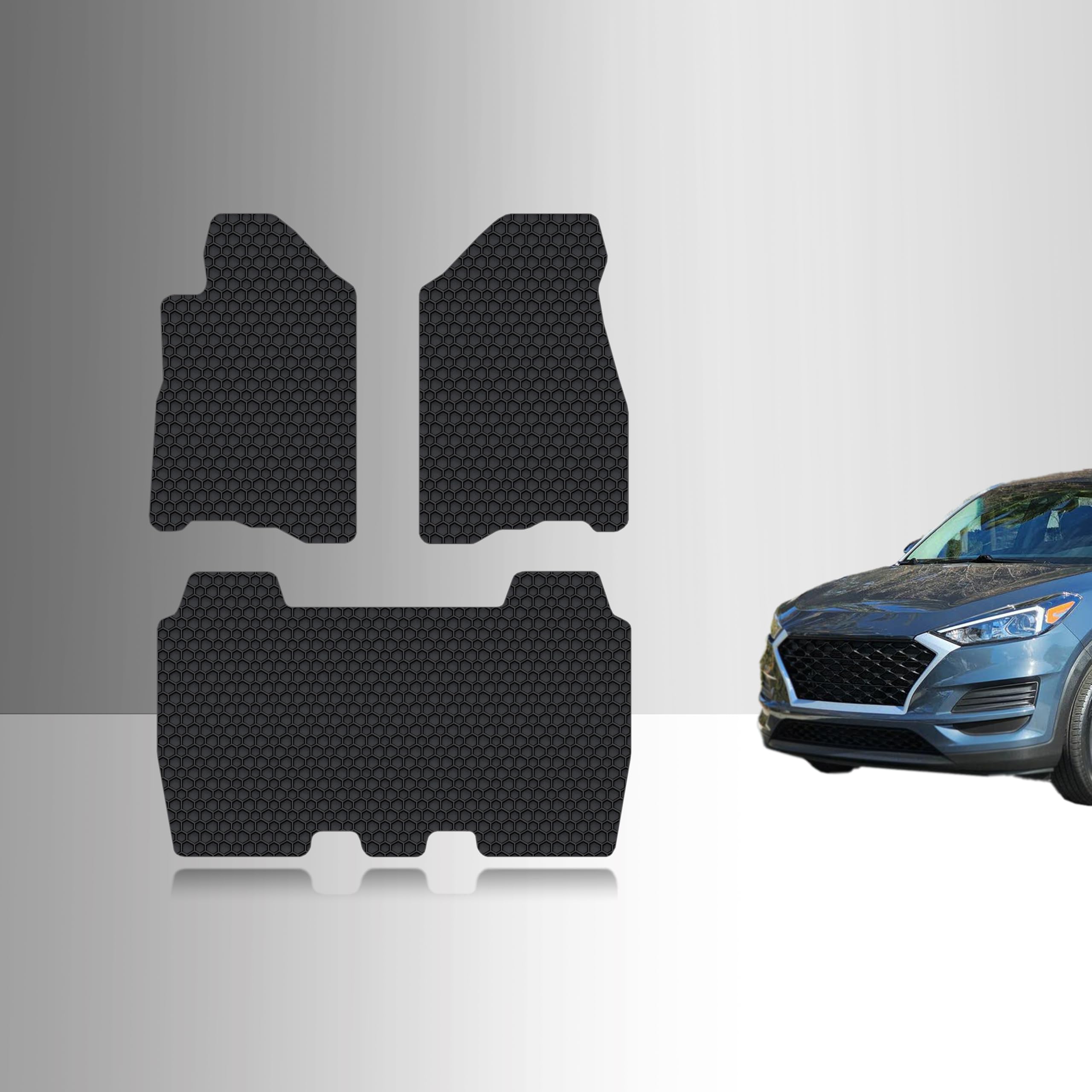 ToughPro All Weather Heavy Duty Black Rubber Floor Mats Set (Front & 2nd Row) for Honda Element 2007-2011 - Perfect for Off-Roading, Camping & Outdoor Adventures (Not Compatible with Optional Center Console)