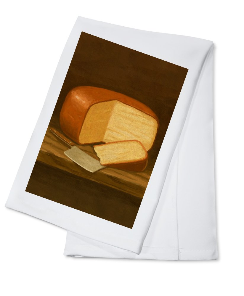Premium Gouda Cheese Oil Painting Tea Towel - 100% Cotton Decorative Hand Towel for Kitchen, Dining & Home Decor - Perfect for Gifts, Farmhouse Style, and Cheese Lover's Kitchen Accessories