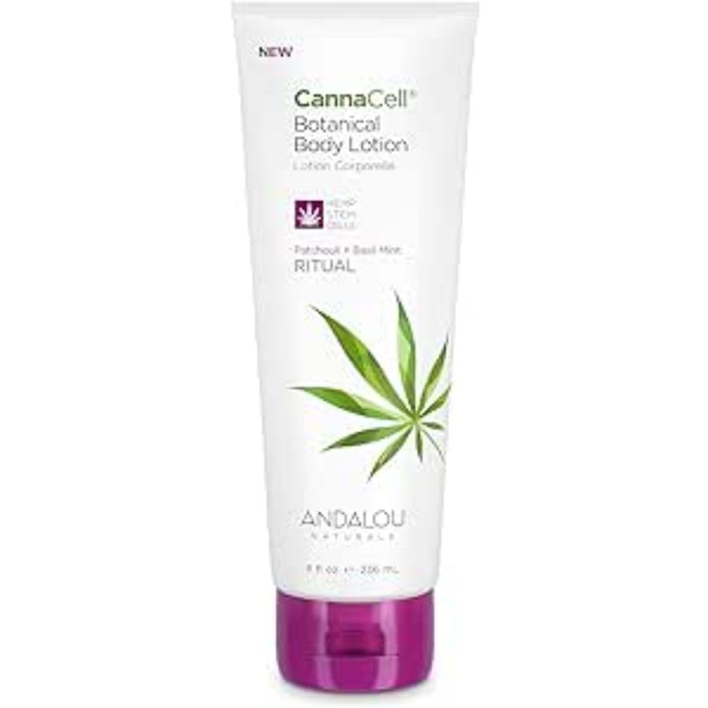 Andalou Naturals CannaCell Body Lotion - Hydrating & Nourishing 8.5 oz for Dry Skin - Perfect for Daily Moisturizing & Self-Care Rituals