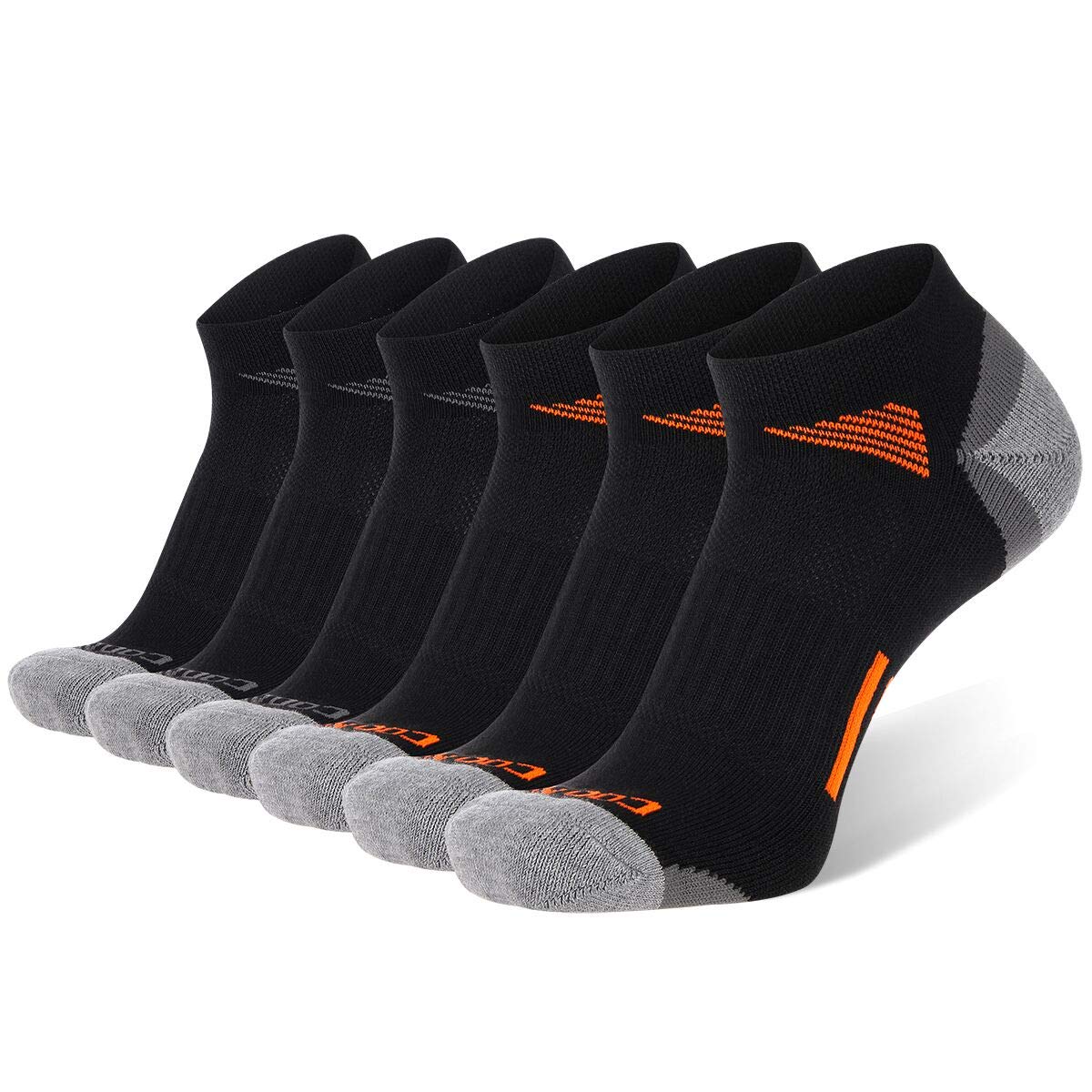 COOVAN Men's Low Cut Athletic Socks - 6 Pack Breathable Cushioned Running Socks for Sports & Gym - Perfect for Jogging, Workouts and Everyday Comfort