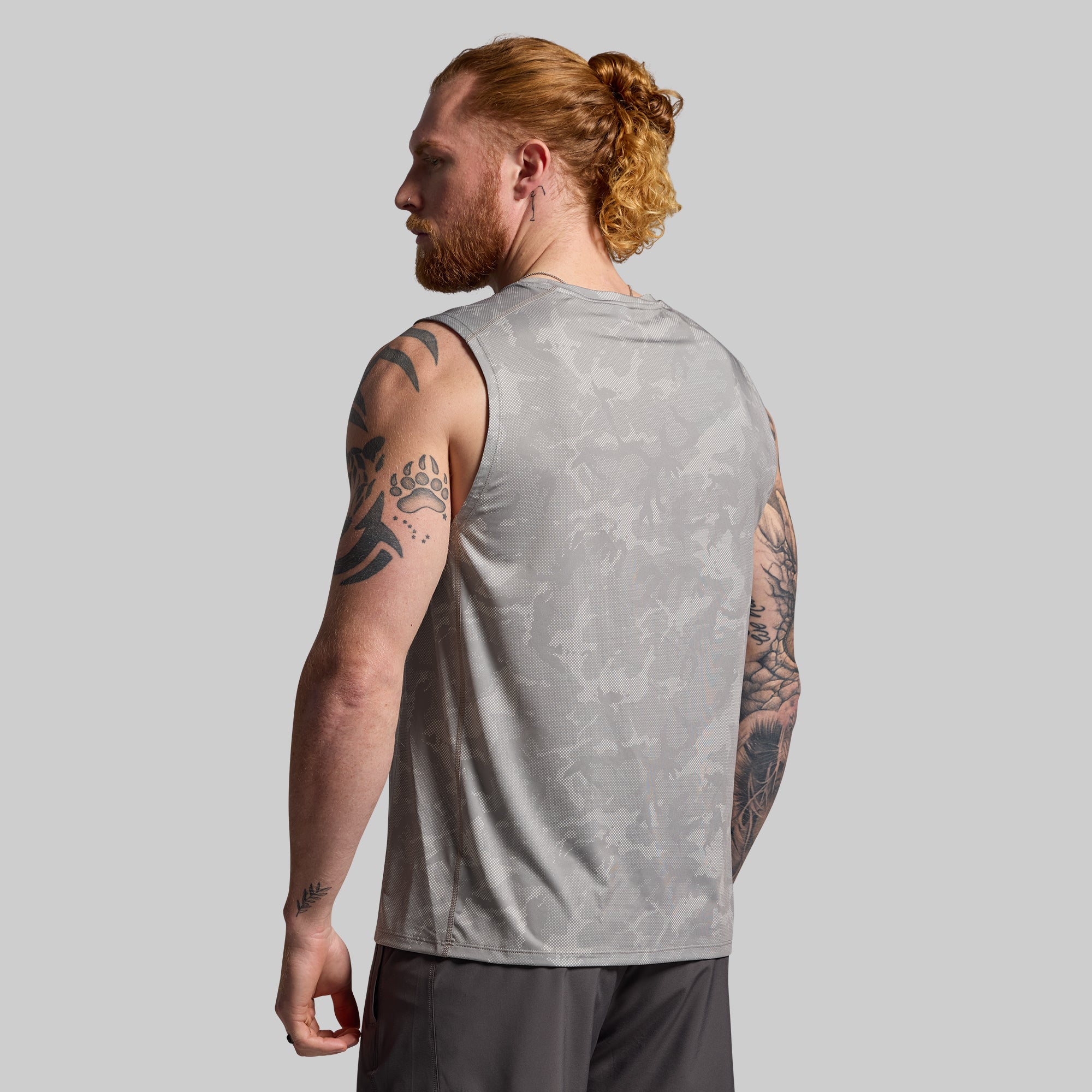 Paloma Grey Camo Muscle Training Tank Top for Women - Gym Workout Shirt for Fitness, Yoga & Running - Breathable Activewear for Summer Exercise
