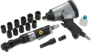 Titan 19699 19-Piece Professional Air Tool Kit for Automotive Repair, Construction & DIY Projects - Air Compressor Accessories Set with Impact Wrench, Ratchet & Air Hammer