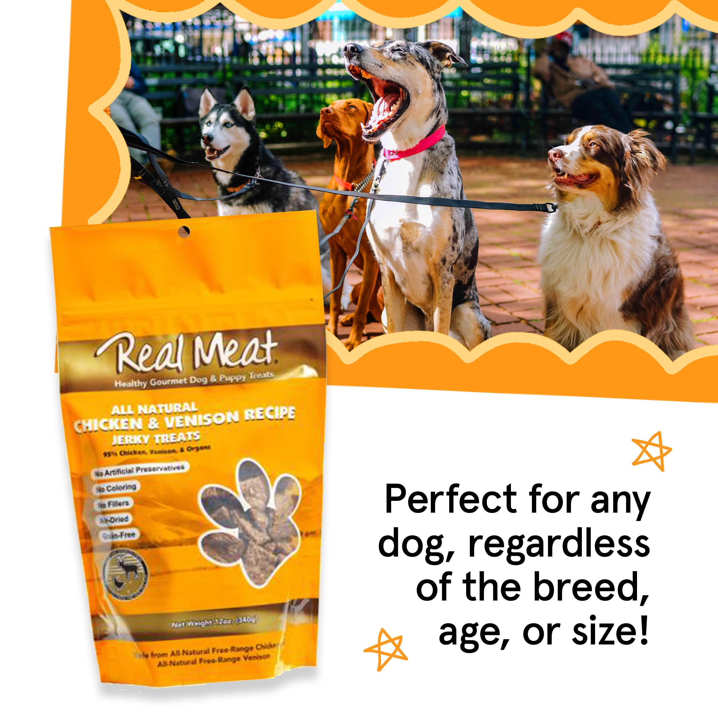 Premium Grain-Free Dog Treats - 12oz Bag of Air-Dried Venison & Chicken Jerky for Dogs - 95% Human-Grade, Free-Range Meat - All-Natural, Bite-Sized Training Rewards & Healthy Snacks for Small, Medium & Large Dogs - Perfect for Outdoor Adventures, Obedience Training & Daily Treats