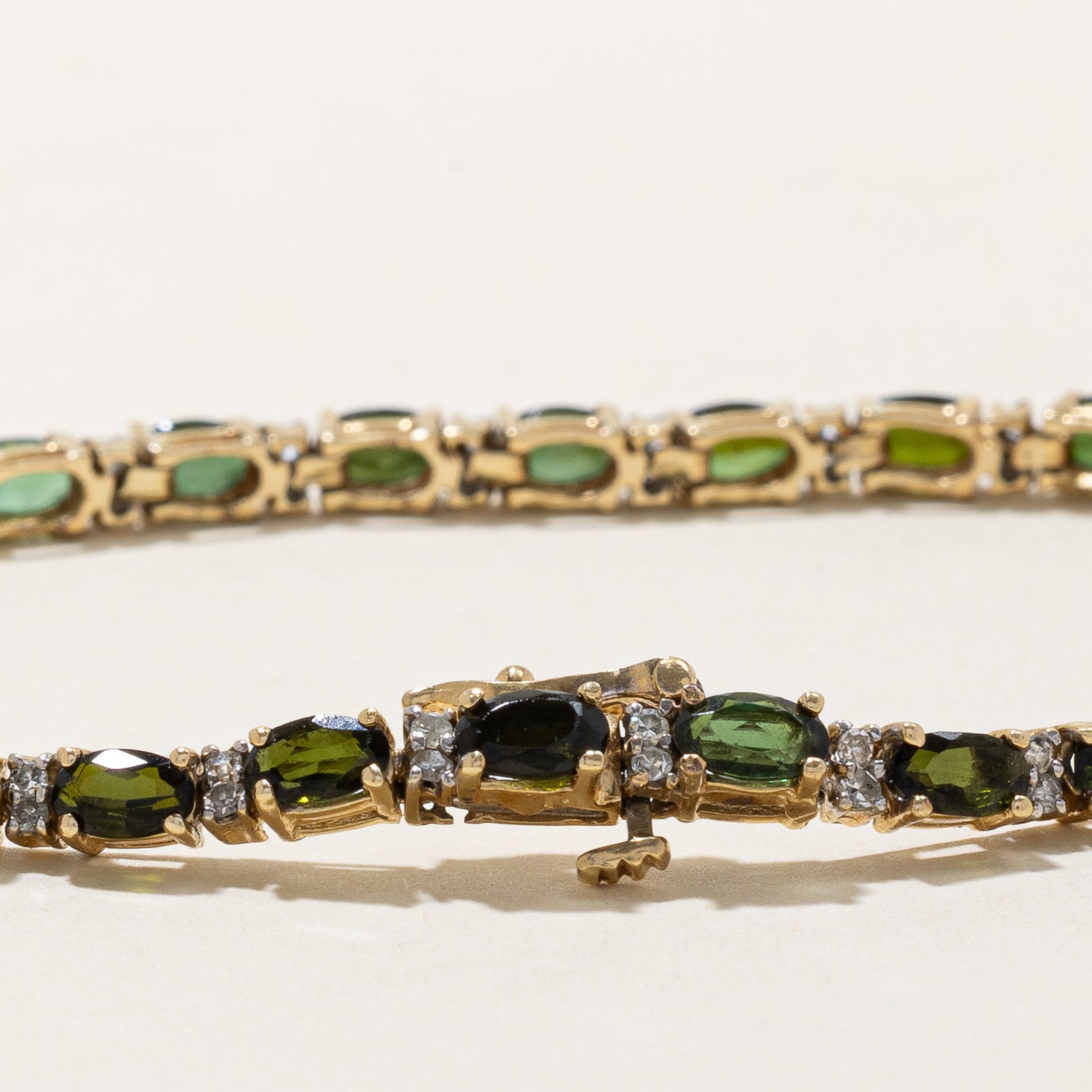 6.00ctw Tourmaline & Diamond Eternity Bracelet for Women | 0.30ctw Genuine Gemstone Tennis Bracelet | Elegant Jewelry Gift for Anniversary, Birthday & Special Occasions | Perfect for Weddings, Parties & Everyday Wear