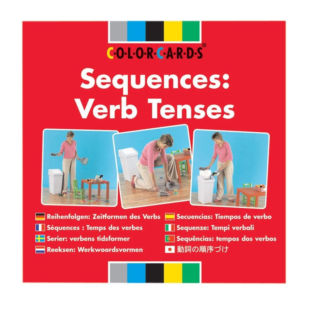 Color Cards: Verb Tenses Learning Sequencers - Educational Language Tools for ESL, Speech Therapy & Classroom Activities