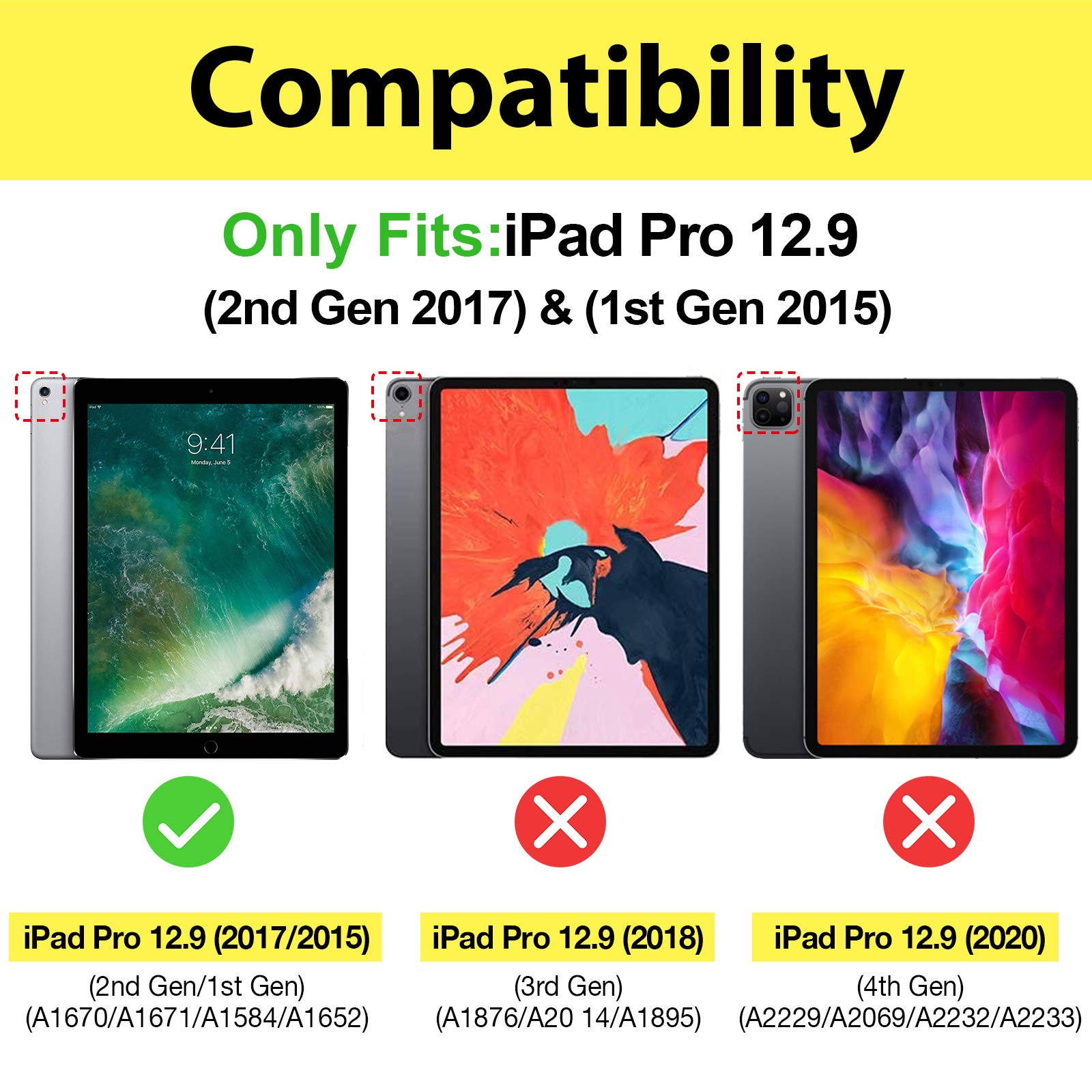 ProCase iPad Pro 12.9 Case (1st & 2nd Gen 2015/2017) - Folio Stand Cover with Multiple Viewing Angles & Apple Pencil Holder, Protective Shell for iPad Pro 12.9 Inch Old Model - Perfect for Work, Study & Travel - Teal Blue