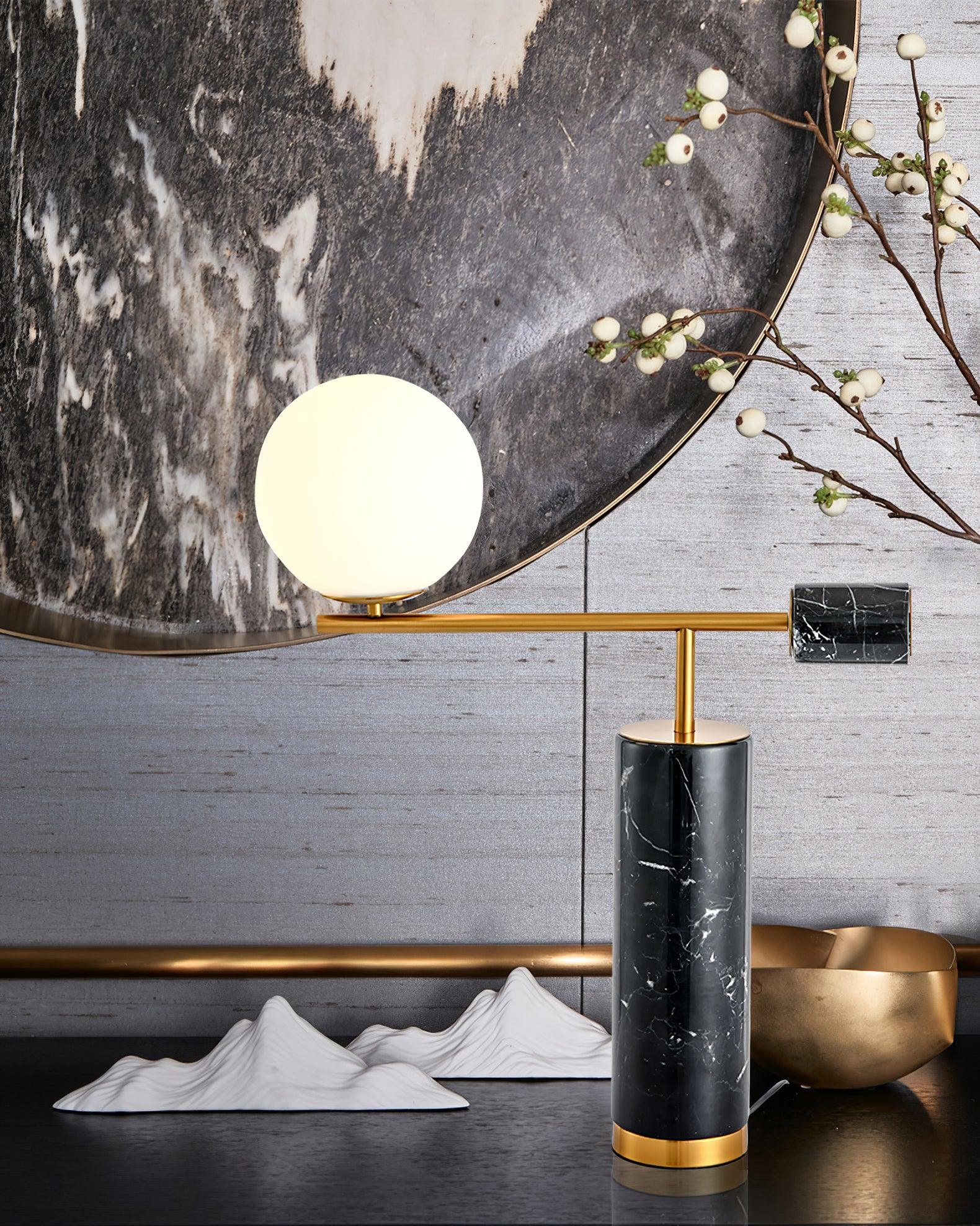 Bendik Ceramic Desk Lamp - Modern Minimalist LED Table Light for Home Office, Study & Bedroom - Perfect for Reading, Working & Nightstand Decor