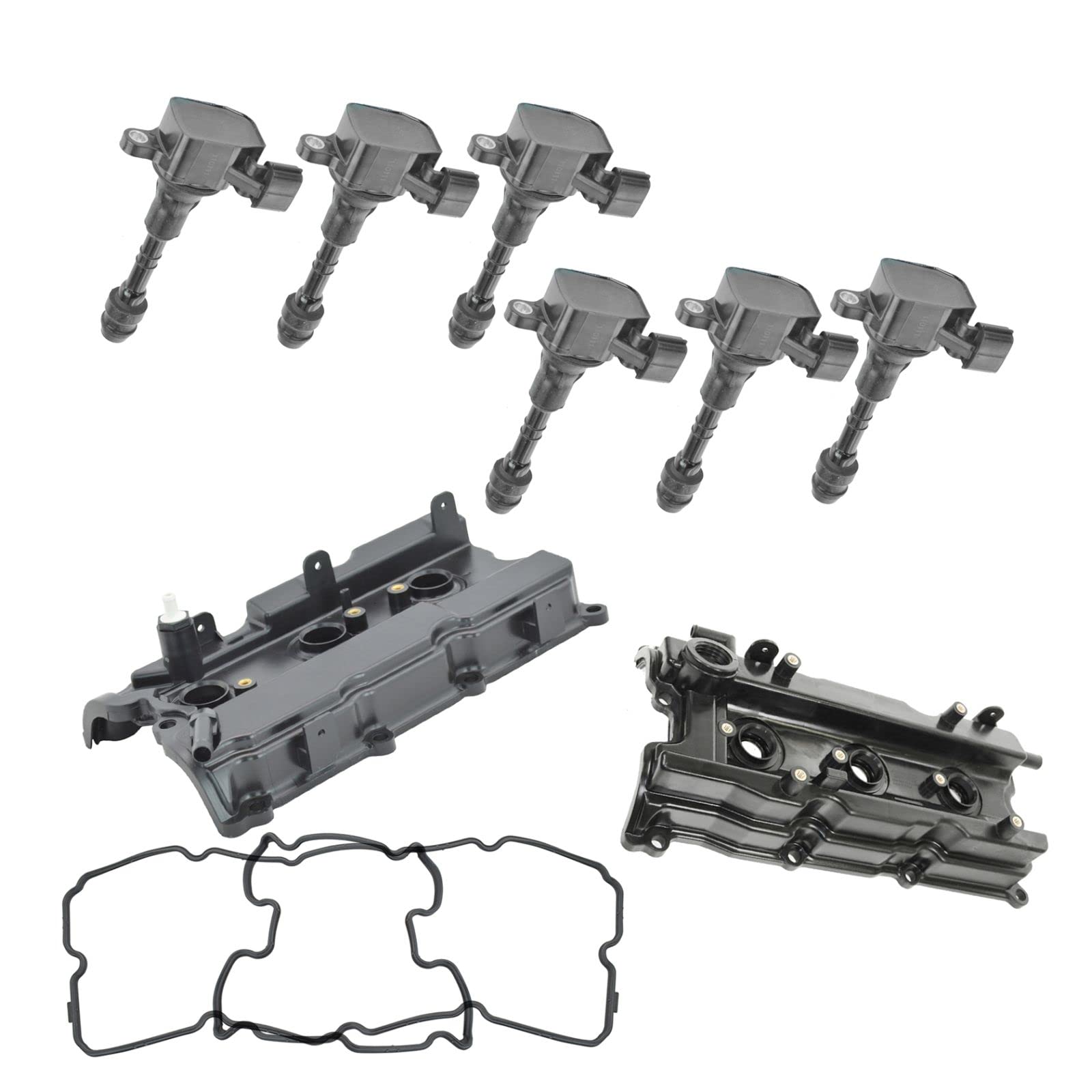 Ignition Coil Set & Valve Cover Gasket Kit Compatible with 2002-2004 INFINITI I35, 2002-2006 Nissan Altima, 2002-2008 Maxima, 2003-2007 Murano, 2004-2009 Quest - Engine Performance Upgrade & DIY Repair Solution