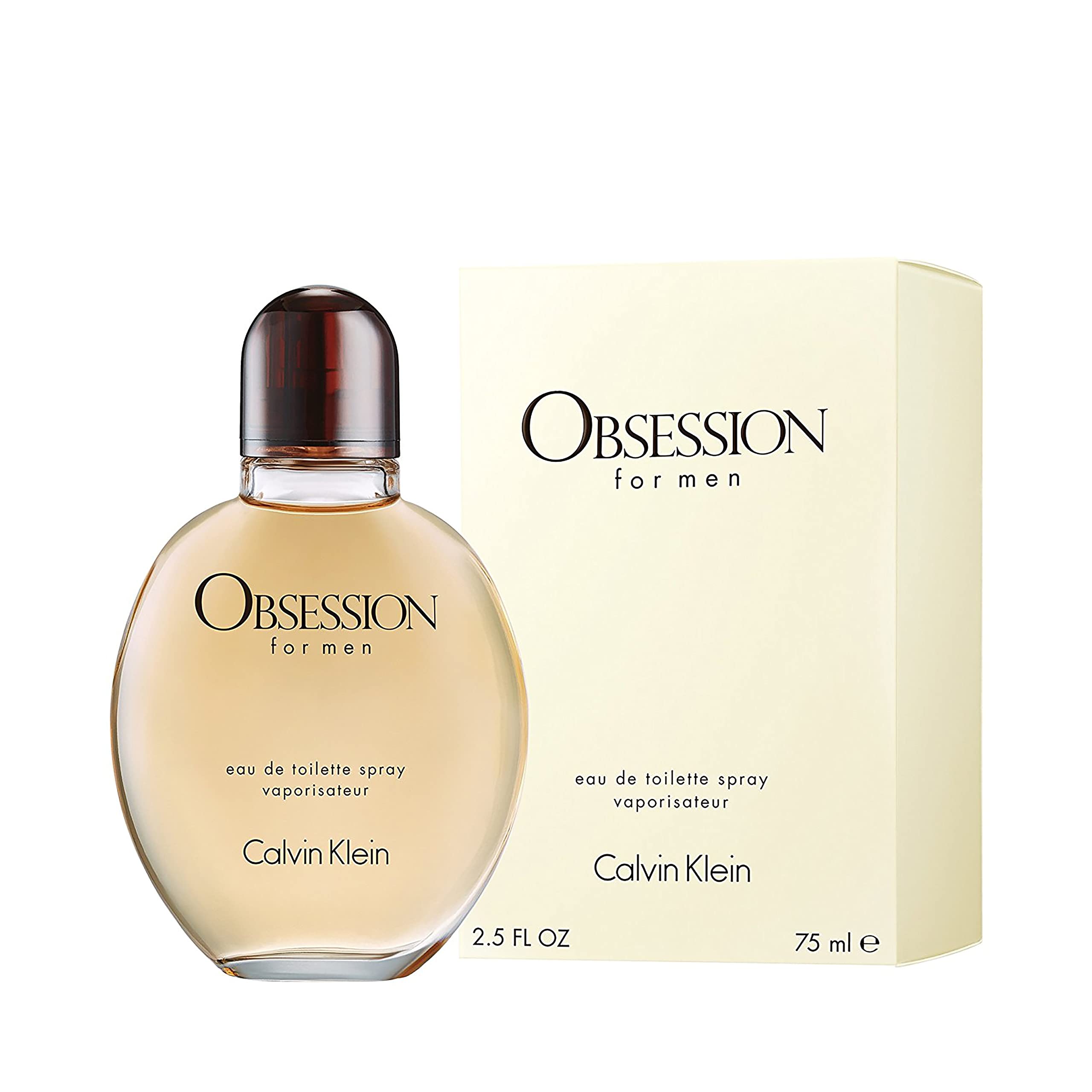 Calvin Klein Obsession for Men Eau de Toilette Spray - Amber Scented Cologne with Bergamot, Mandarin, Lavender & Musk Notes - Long Lasting Fragrance for Daily Wear, Date Night & Special Occasions