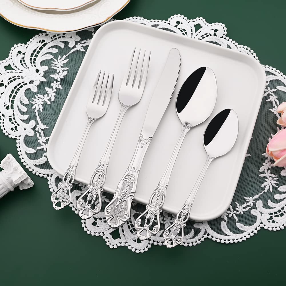 Premium 8.3 Inch Stainless Steel Dinner Forks Set of 6 - Mirror Finish Silverware for Home Kitchen & Restaurant Use - Dishwasher Safe - Perfect for Fine Dining, Dinner Parties & Catering Events