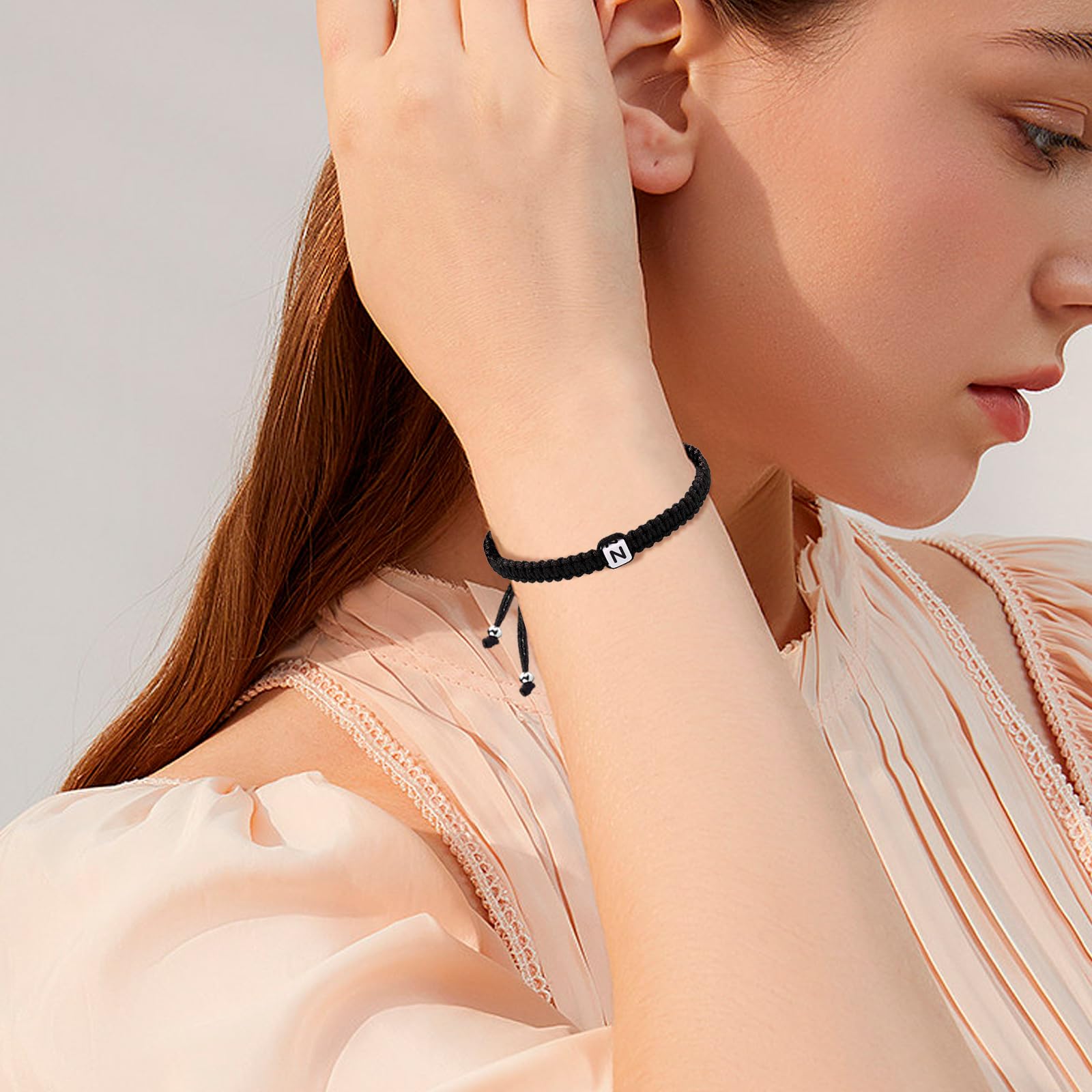 Personalized Initial Bracelets for Couples - Handmade Adjustable Rope Braided Letter Charm Bracelet for Women, Men, Teens - Romantic Gift for Christmas, Anniversary, Valentine's Day - Perfect for Matching Couple Jewelry and Everyday Wear