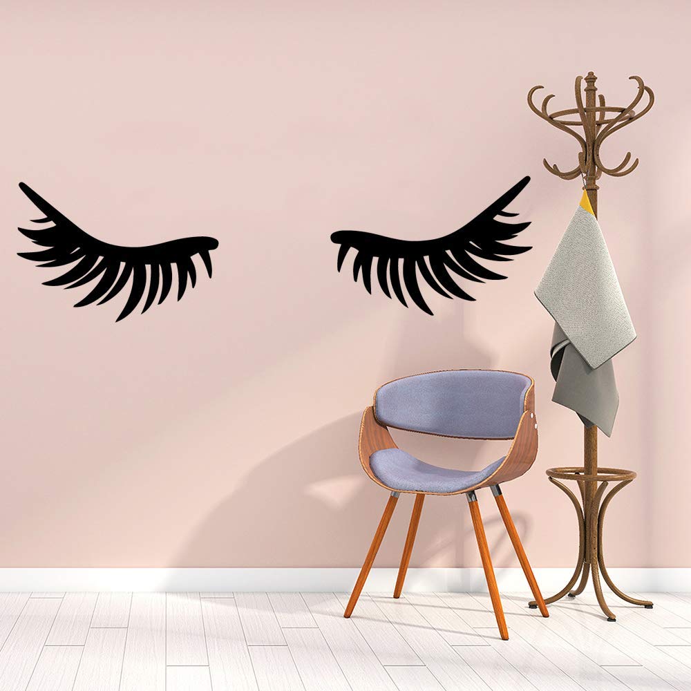 Creative Eyelash Beauty Salon Wall Decal Stickers - Custom XL 90cm x 25cm Removable Vinyl Art for Salon Decor, Kids Room & Home Mural - Perfect for Beauty Shops, Bedrooms & Nursery Decor