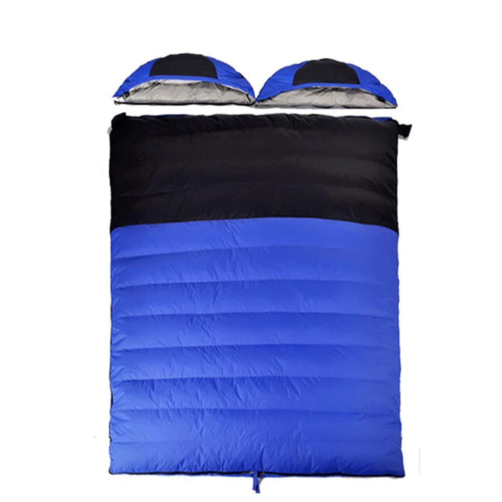 Premium Adult Double Down Sleeping Bag - Thickened Winter Duck Down for Extreme Cold - Portable Waterproof & Tear-Resistant Camping Sleeping Bag for Backpacking, Hiking, and Outdoor Adventures - Oversized Comfort for Couples or Solo Campers