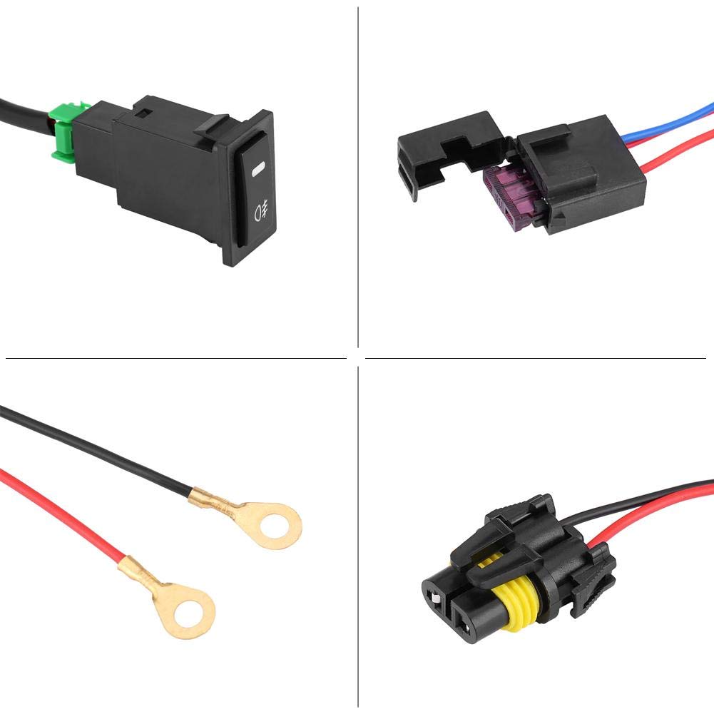 12V Universal Car LED Fog Light On/Off Switch Wiring Harness Fuse Relay Kit - Easy Installation for Off-Road, Truck & SUV Lighting Upgrades