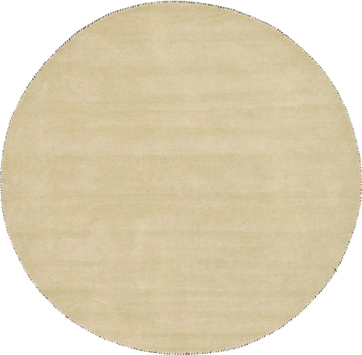 Unique Loom Solid Gava Collection 100% Natural Twisted Wool Modern Beige Round Area Rug (6' x 6') - Perfect for Living Room, Bedroom or Office Decor