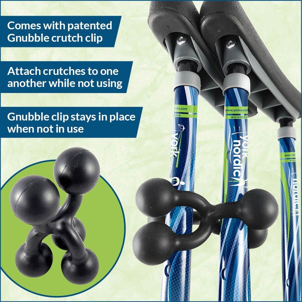 York Nordic - Adjustable Spring Cushion Crutches for Adults (4'7