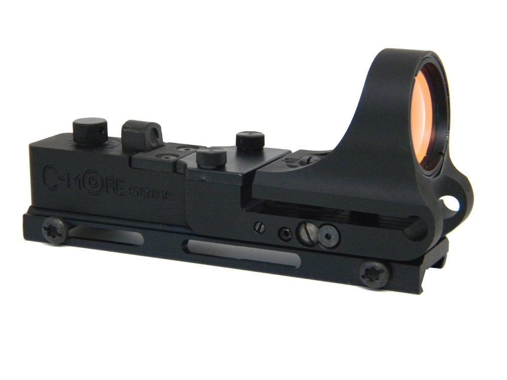 C-MORE Systems Railway Red Dot Sight with Click Switch - Precision Rifle Scope for Hunting & Tactical Shooting | Durable Optic for AR-15, Shotguns & Firearms | Ideal for Range, Competition & Outdoor Adventures