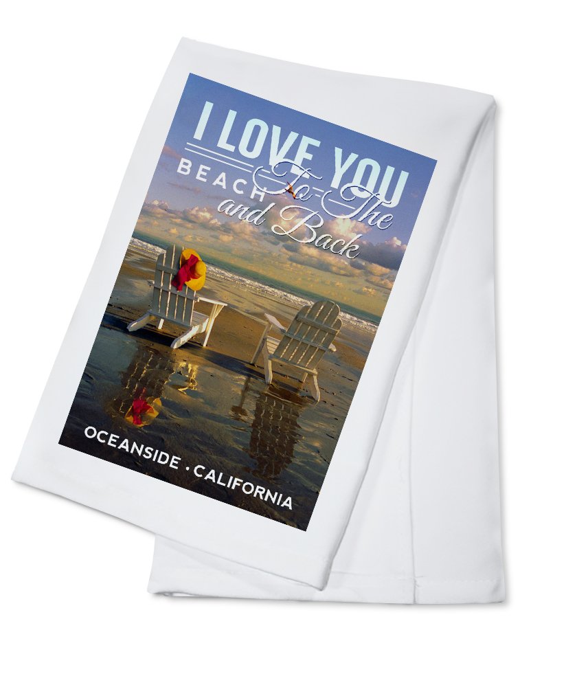 Adirondack Chairs Oceanside California Beach-Themed 100% Cotton Tea Towel - Decorative Hand Towel for Kitchen, Home & Coastal Decor - Perfect for Beach Houses, Picnics & Gifts