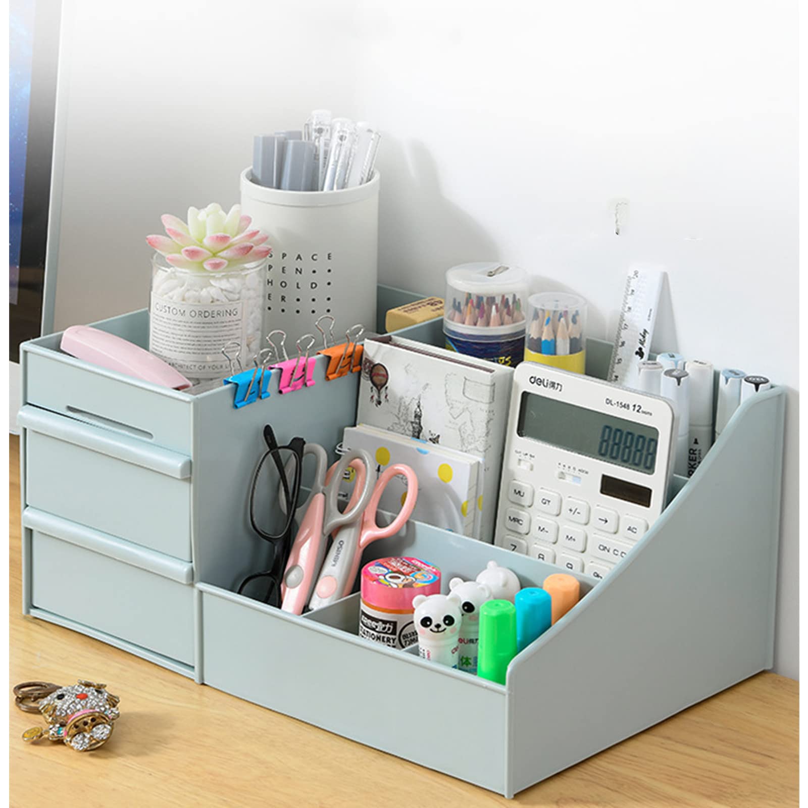 Makeup Organizer with Drawers | Skincare & Cosmetic Vanity Organizer for Brushes, Lipstick, Eyeshadow | Countertop & Desktop Storage Solution for Beauty Products - Perfect for Bedroom Vanity, Bathroom Counter, and Dressing Table Organization