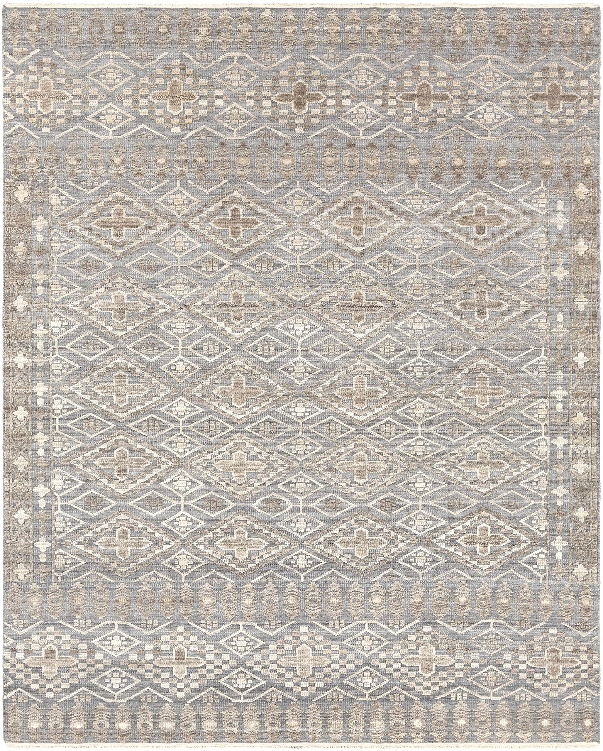 Traditional Hauteloom Woodsfield Wool Area Rug - 2' x 3' - Gray, Beige, Dark Red - Soft & Durable for Living Room, Bedroom - Perfect for Cozy Home Decor & Warm Floor Covering