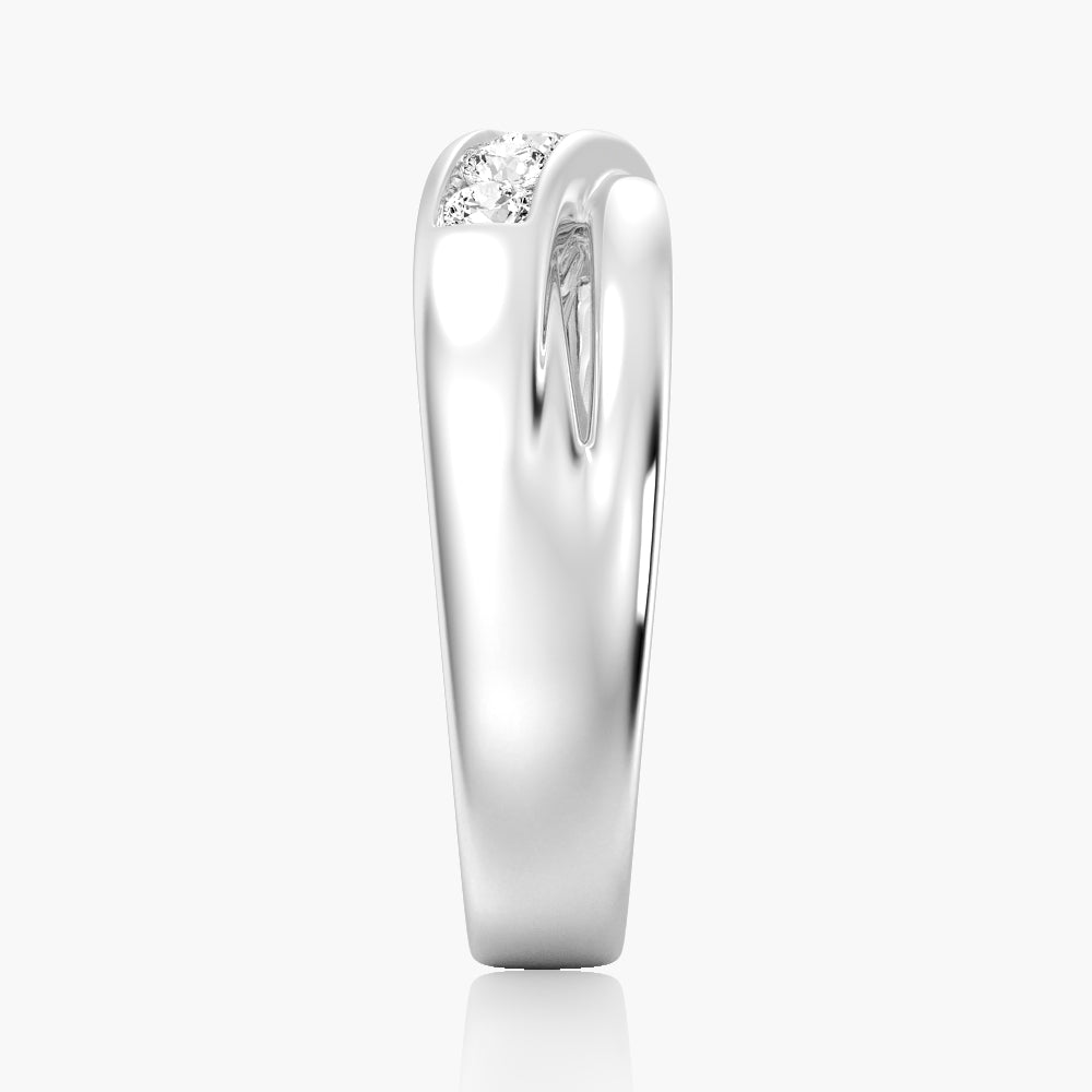 5mm Crossover Channel Set Moissanite Men's Wedding Band Ring - Durable & Hypoallergenic Tungsten Carbide for Everyday Wear - Perfect for Engagement, Anniversary & Special Occasions
