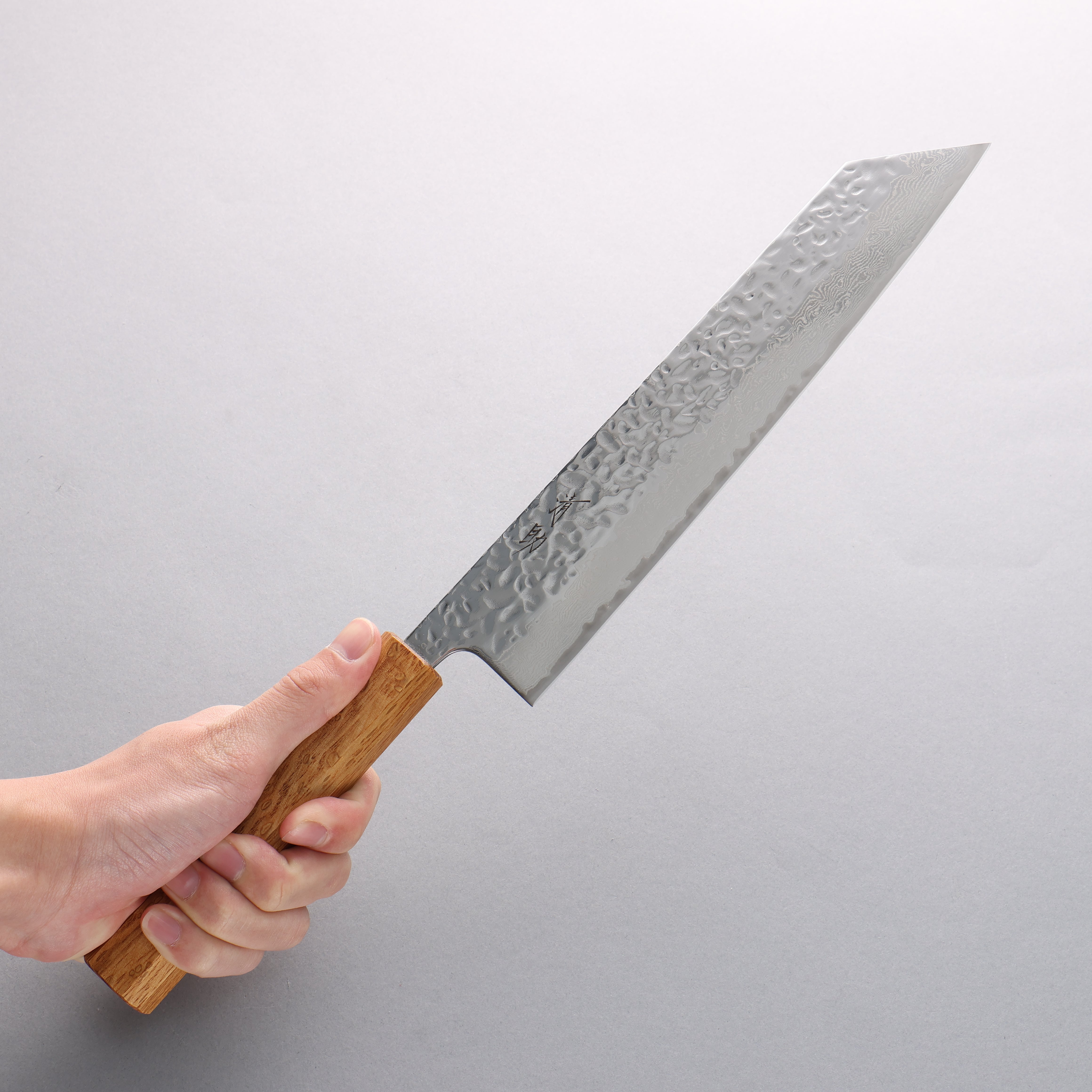 Premium AUS10 Damascus Kiritsuke Knife 240mm - Handcrafted Hammered Finish with Oak Handle - Perfect for Sushi, Sashimi & Japanese Cuisine
