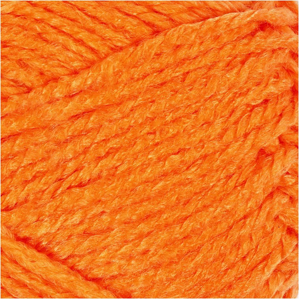 Fantasia Acrylic Yarn - 80 Meters (87 Yards) Neon Orange Knitting Yarn, 50g Skein - Perfect for Crochet, Amigurumi, and DIY Craft Projects