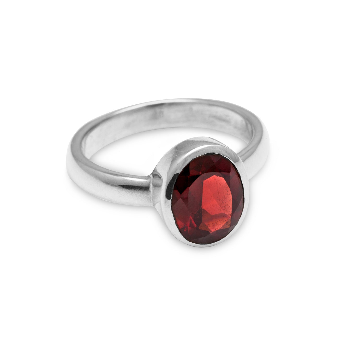 Faceted Garnet Ring for Women - Elegant Vintage Style Gemstone Jewelry - Perfect for Weddings, Anniversaries & Special Occasions