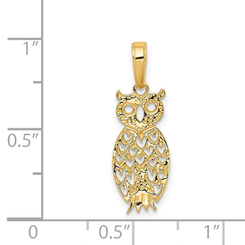 Gold Filigree Owl Pendant Necklace - Model D4199 | Vintage Inspired Jewelry for Women, Perfect Gift for Birthday, Anniversary & Special Occasions