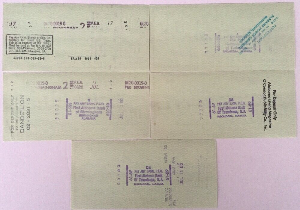 Joe Sewell Cleveland Indians Autographed Signed Checks (Lot of 5) - Authentic Baseball Memorabilia for Collectors & Sports Fans - Perfect for Framing, Display, or Investment