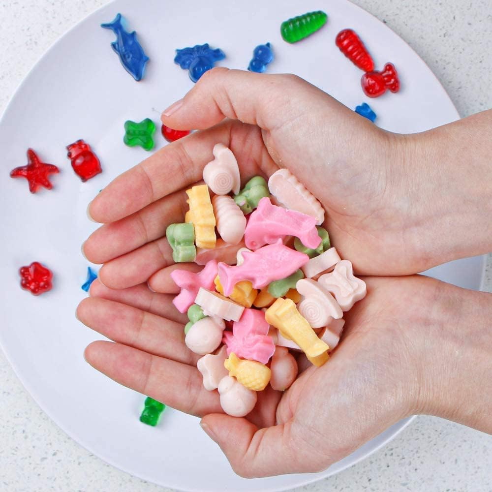 Skytail 32-Cavity Marine Life Silicone Mold Set - Starfish, Dolphin, Octopus & Shark Shapes for Chocolate, Candy, Cake Decor, Jelly, Ice Cubes | Perfect for Aquatic Theme Parties, Baking & DIY Desserts
