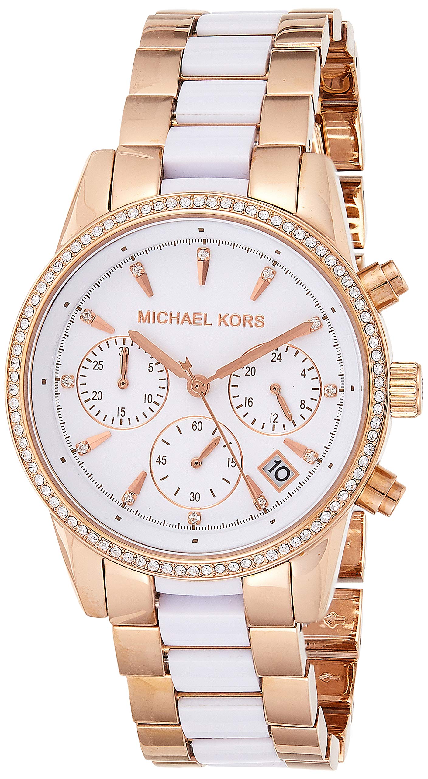 Michael Kors Women's Ritz Stainless Steel Watch with Crystal Accents - Elegant Dress Watch for Women, Perfect for Office, Party & Everyday Wear