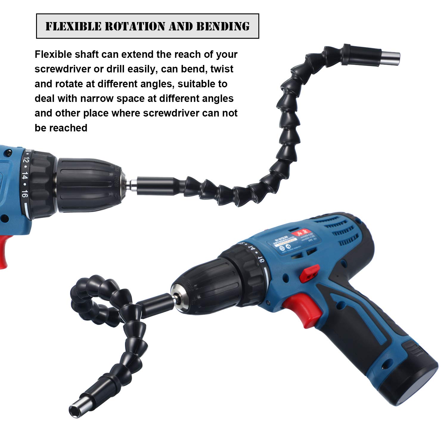 22-Piece Flexible Drill Bit Extension Set - Universal Soft Shaft Connectors for Screwdrivers & Sockets | Perfect for Tight Spaces & DIY Projects