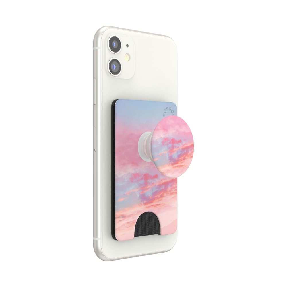 PopSockets Expanding Phone Grip & Wallet with Card Holder - Pink Clouds Design for Secure Phone Handling & Easy Card Access (Perfect for Travel, Shopping & Everyday Use)