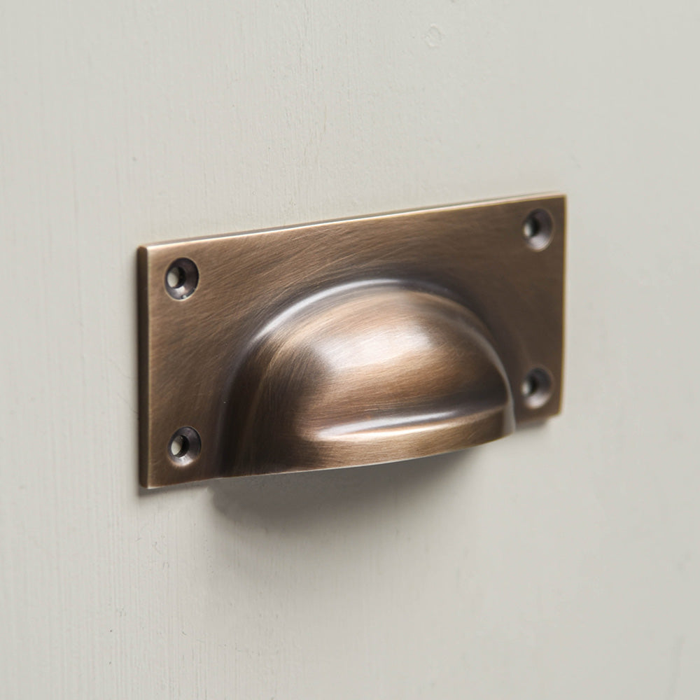 Vintage Antique Brass Drawer Pulls - Elegant Hooded Cabinet Handles for Dressers, Kitchen Cabinets & Furniture (Set of 10) - Perfect for Home Renovation & DIY Projects