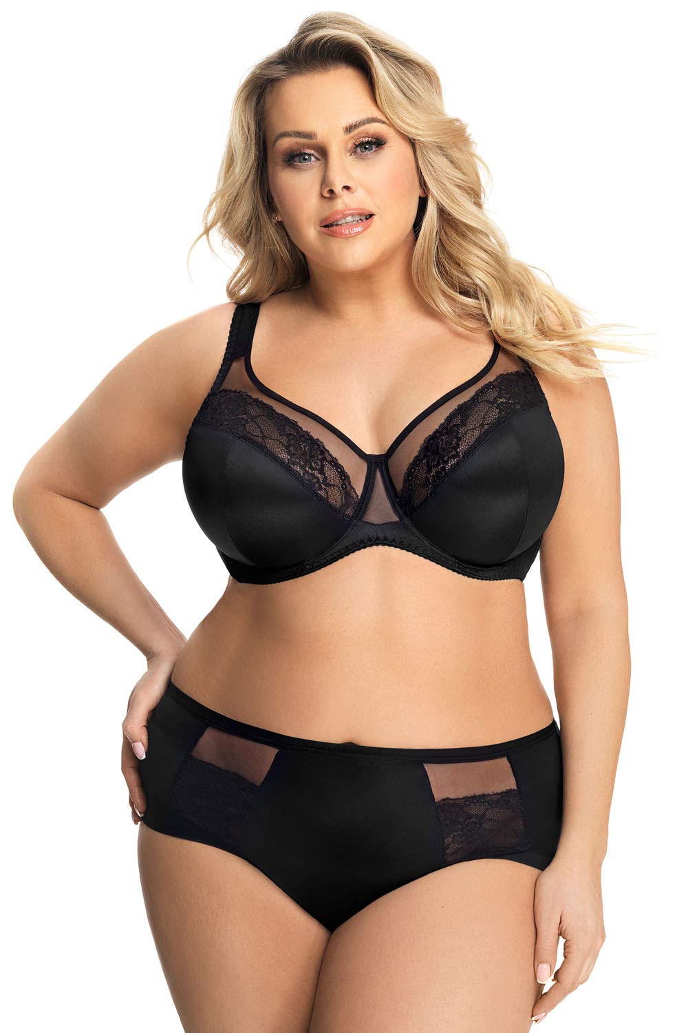 K441 Women's Luisse Black Non-Padded Underwire Full Cup Bra 42I (G UK) - Comfortable Support for Everyday Wear & Special Occasions