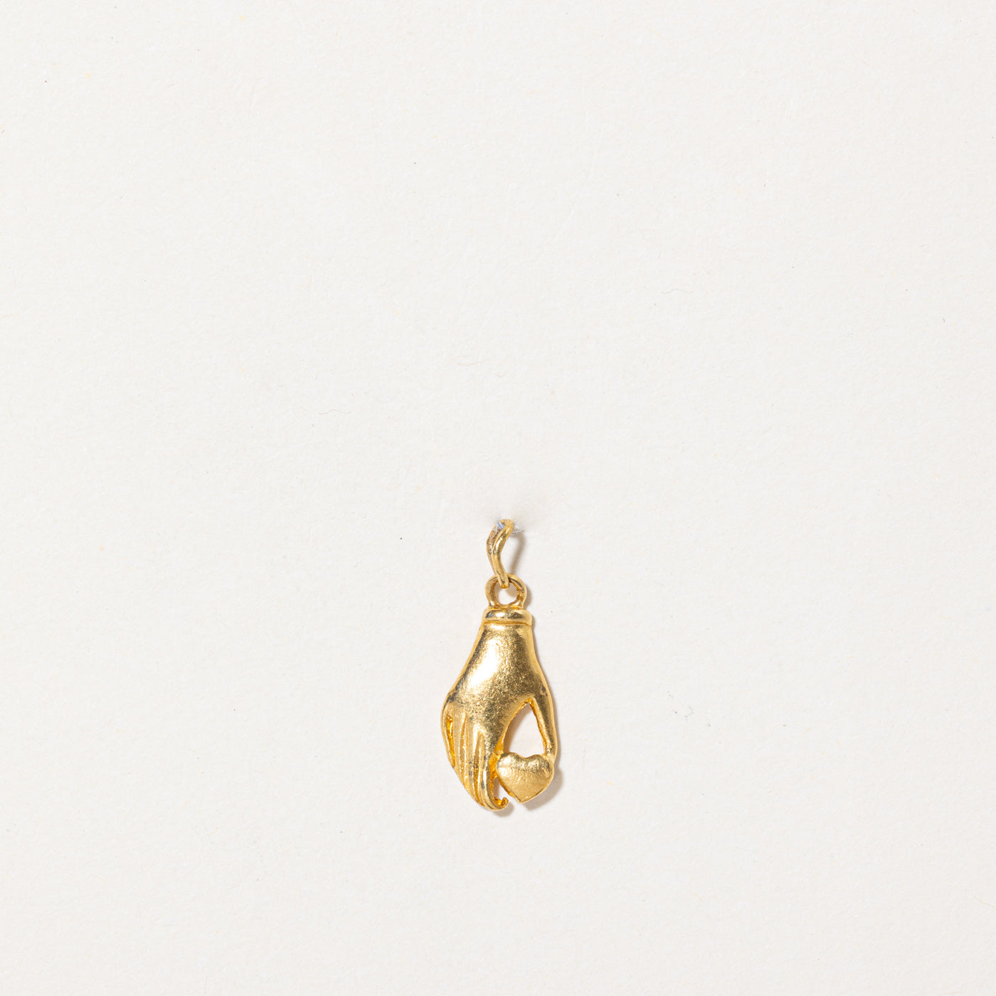 24K Yellow Gold Hand & Heart Charm Pendant Necklace for Women - Elegant Jewelry Gift for Mom, Wife, Girlfriend - Perfect for Valentine's Day, Anniversary & Special Occasions
