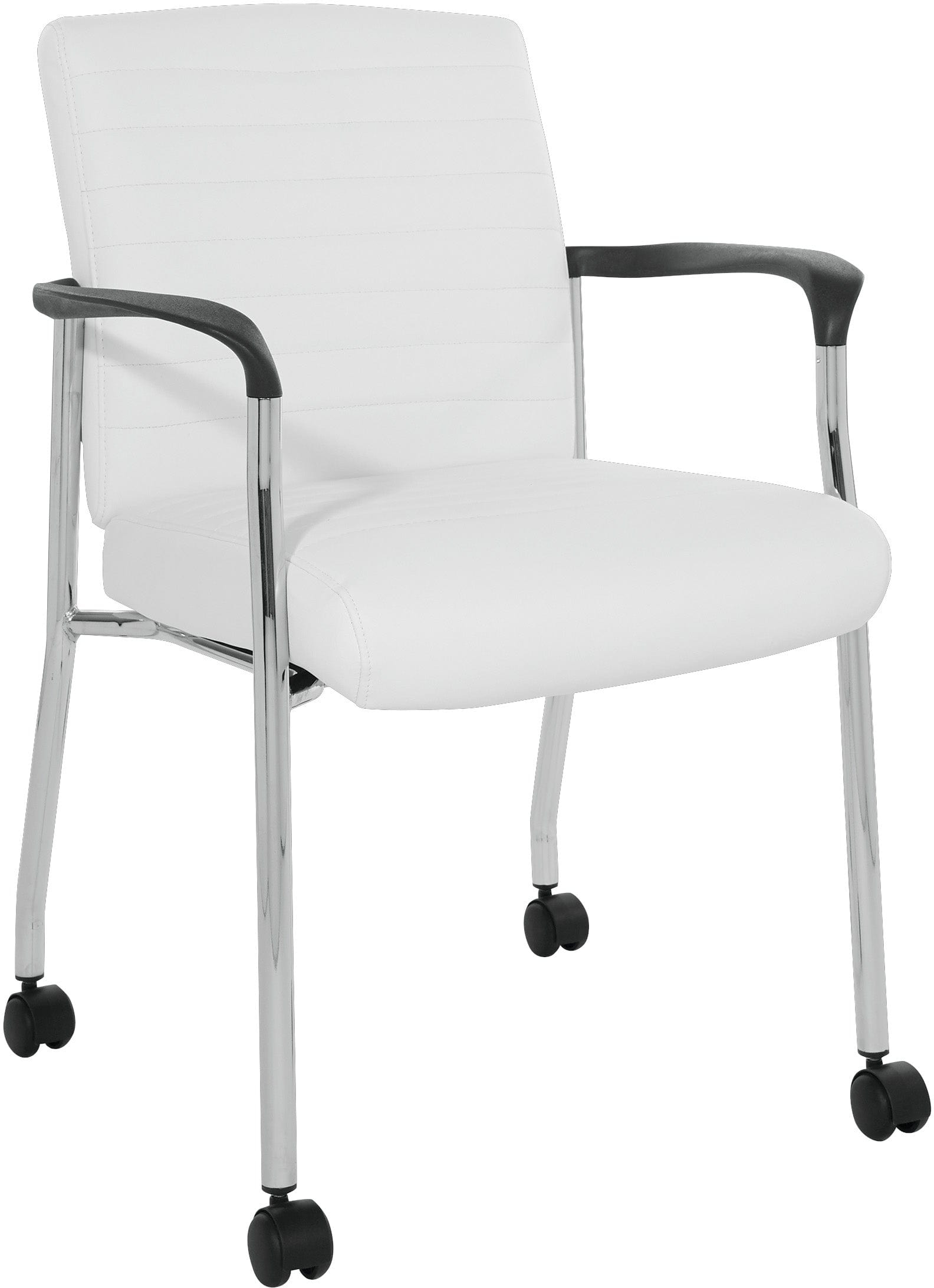 Office Star Guest Chair with Casters [FL38640] - Ergonomic Rolling Visitor Chair for Home Office, Conference Room & Reception Area