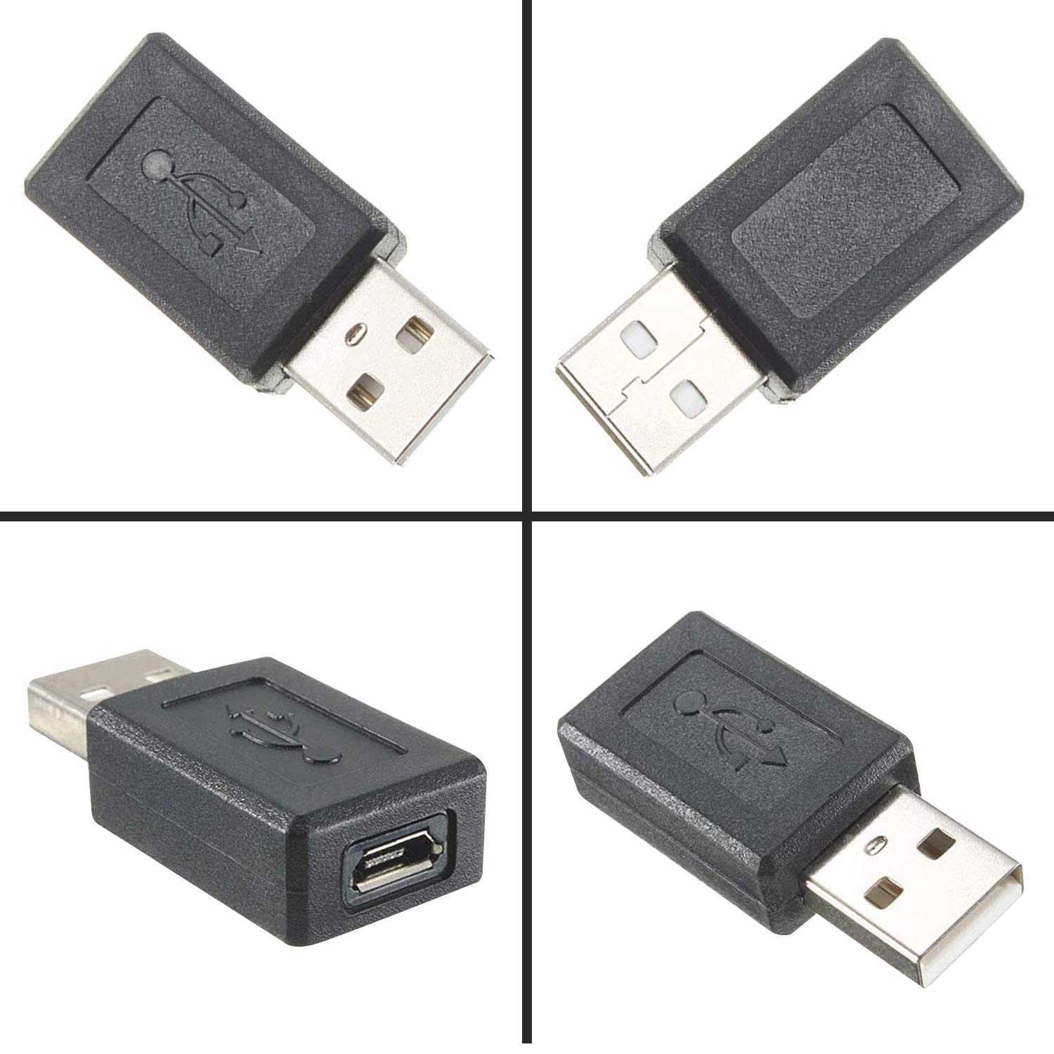 Mini USB Adapter - USB 2.0 A Male to Micro USB Female Converter (3 Pack) for Smartphones, Tablets, Cameras & Charging Devices