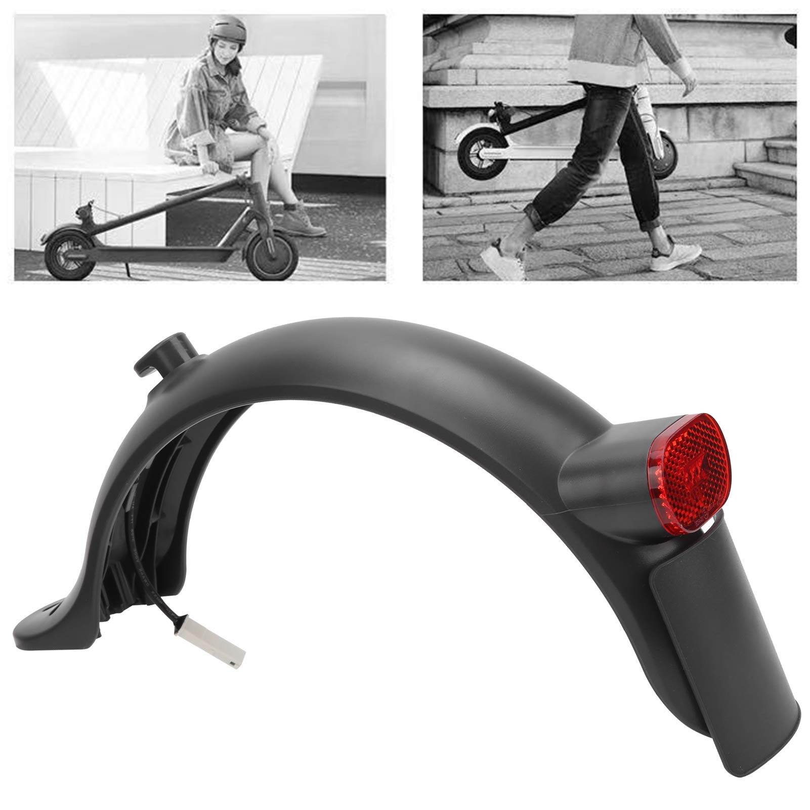 Vbestlife Electric Scooter Rear Mud Guard with High Brightness LED Brake Light - Compatible with Xiaomi M365 Scooter Accessories for Safe Night Riding & Wet Conditions