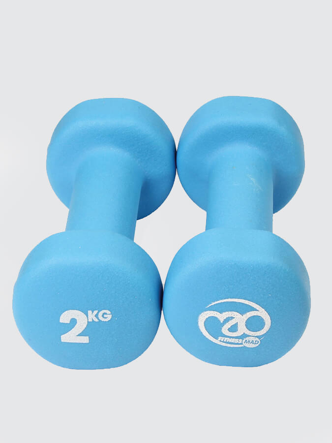 2Kg Neo Dumbbells Set of 2 - Lightweight Yoga & Fitness Weights for Women & Men - Perfect for Home Workouts, Yoga, Pilates and Strength Training (Blue)