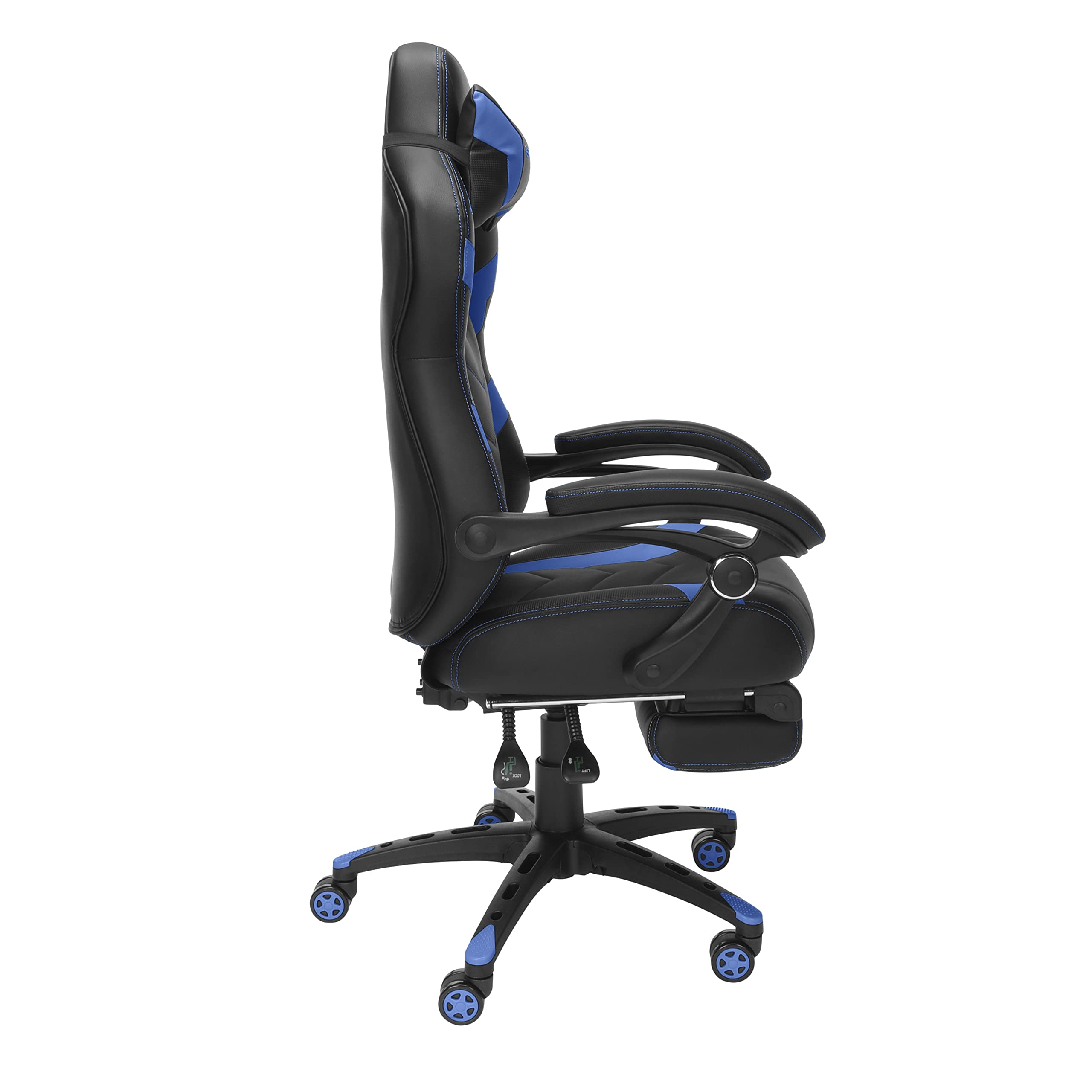 RESPAWN 110 Ergonomic Gaming Chair with Footrest - Racing Style High Back Office Chair with 360 Swivel, Adjustable Lumbar Support & Headrest Pillow - Perfect for PC Gaming, Home Office & Streaming Setup (2021 Blue)