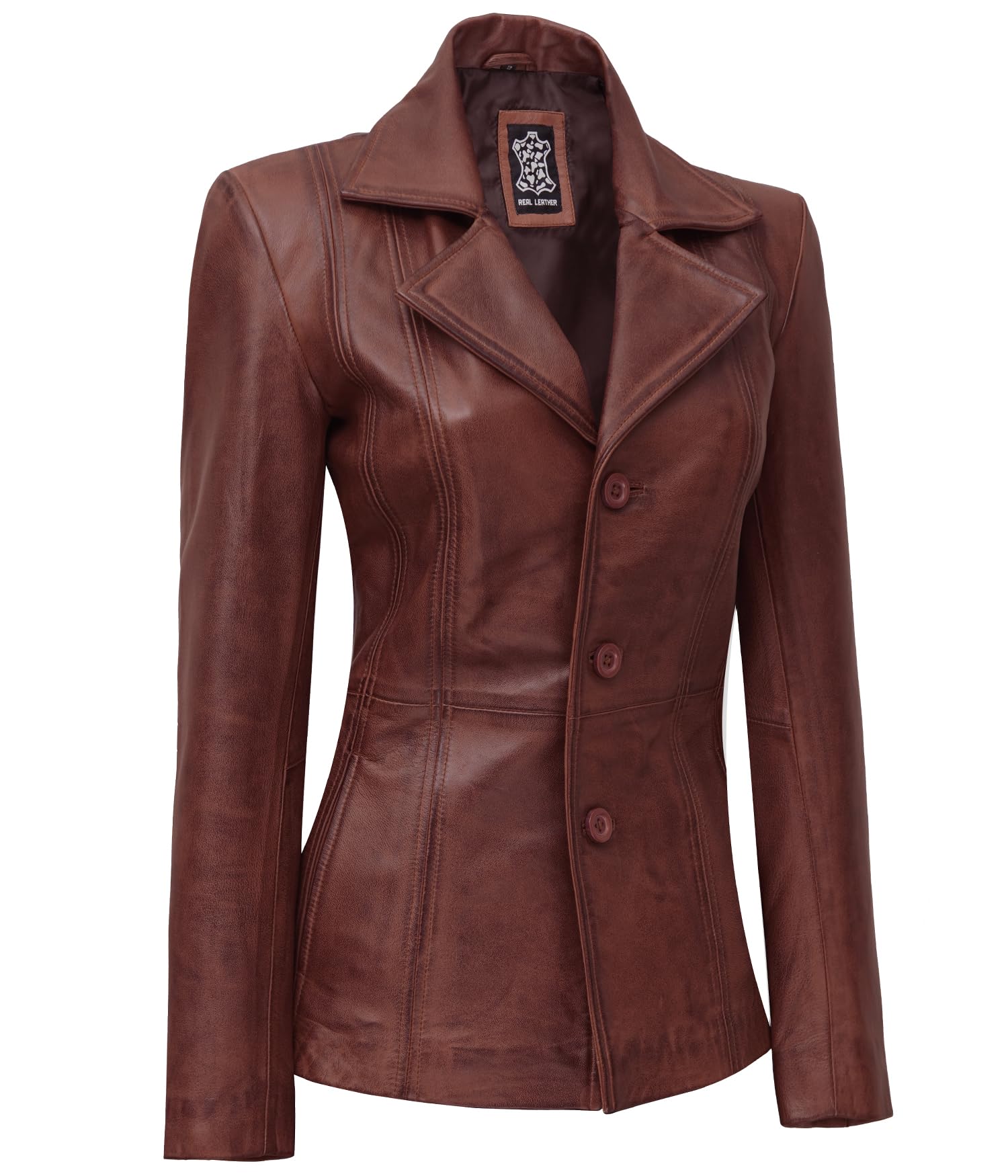 Genuine Lambskin Leather Blazers for Women - Business Casual Blazer Jackets - Slim Fit Office Wear & Evening Outfits
