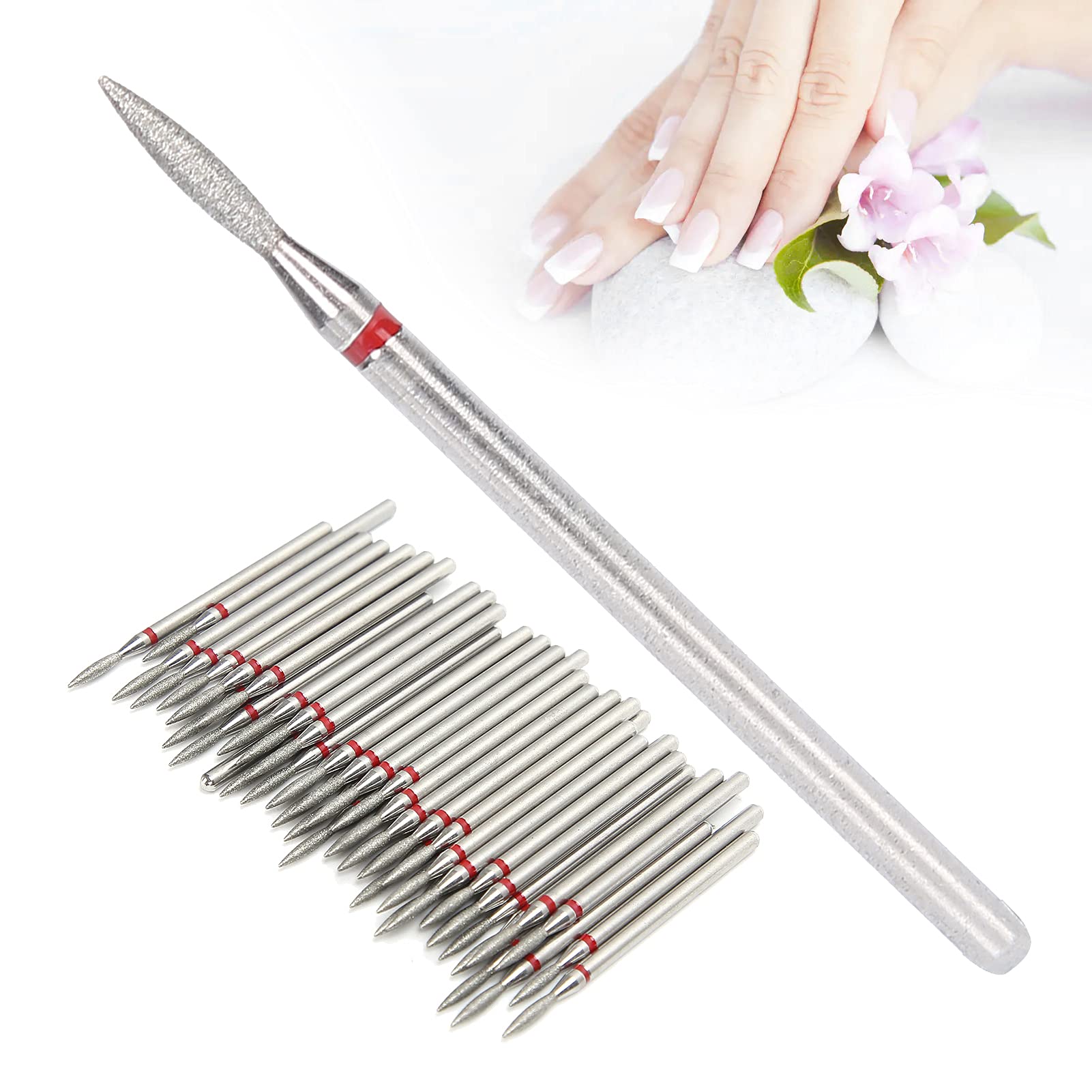 Professional 50pcs Nail Grinding Bits Set - 1.8mm Nail Polishing Heads for Electric Nail Drill, Home Salon & Manicure Pedicure Accessories (F-1.8mm) | Perfect for DIY Nail Art, Acrylic Gel Extensions & Nail Care at Home