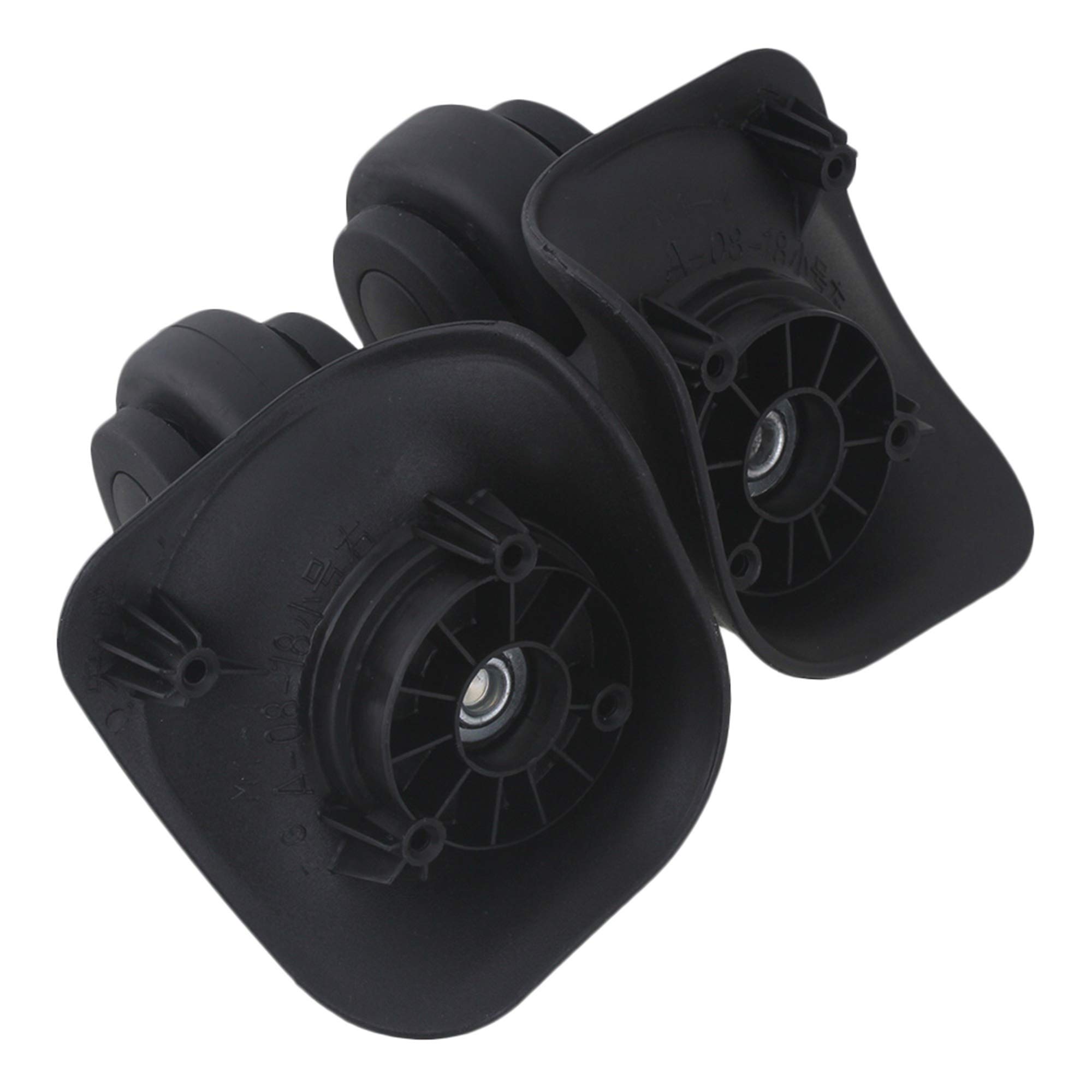 RDEXP 4 Holes DIY Luggage Swivel Caster Wheels with Installation Tool - Left & Right Wheel Set (Pack of 2) for Suitcase, Travel Bags & Rolling Carts - Easy Replacement & Smooth Mobility