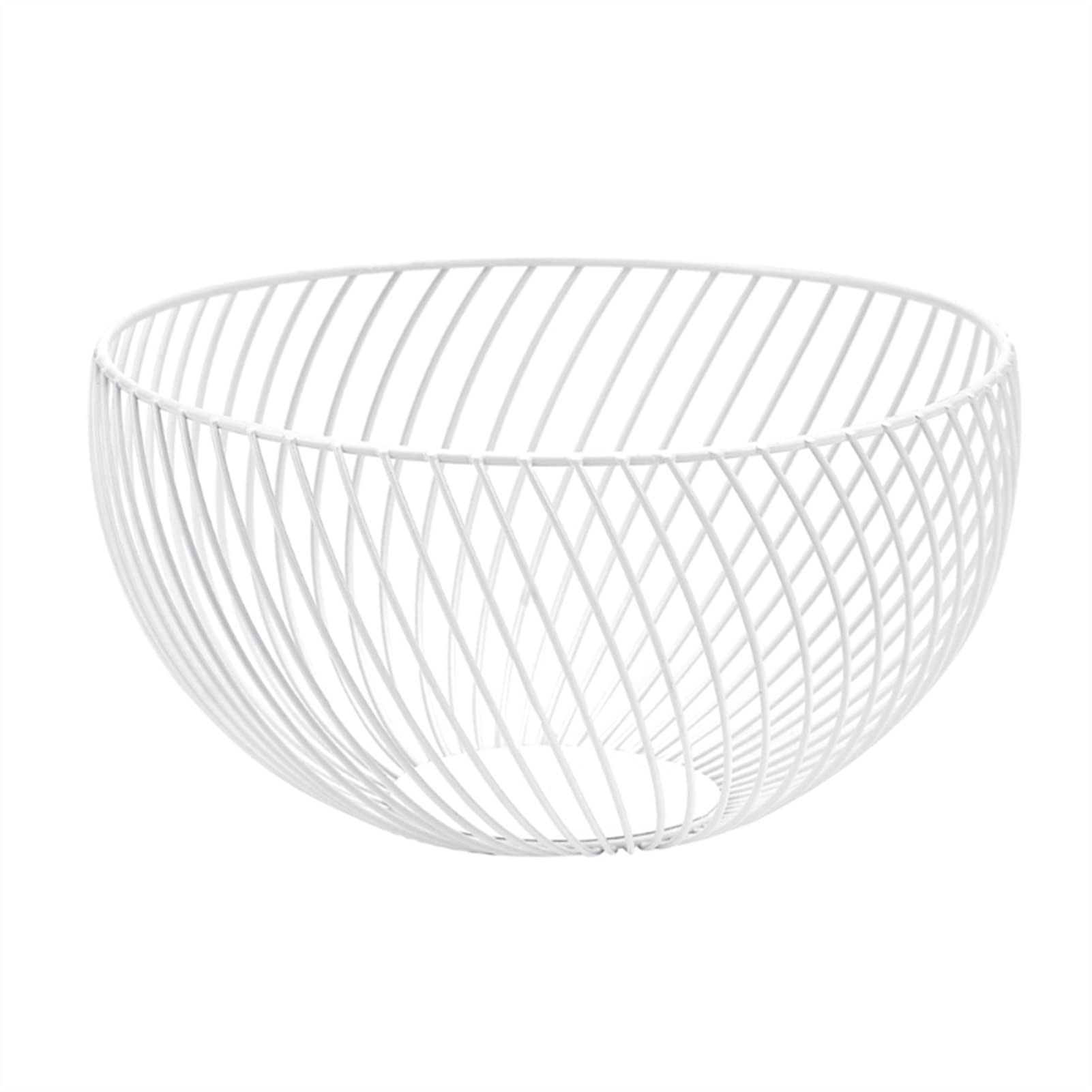 Nordic Metal Wire Fruit Basket - White Kitchen Organizer for Fruits & Snacks