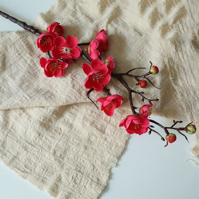 60cm Artificial Winter Plum Blossom Flower - Faux Rose Bonsai Plant for Wedding Wall Decor, Home & Office Decoration (Rose Red) | Perfect for Wedding Centerpieces, Living Room Decor & Instagram Aesthetic
